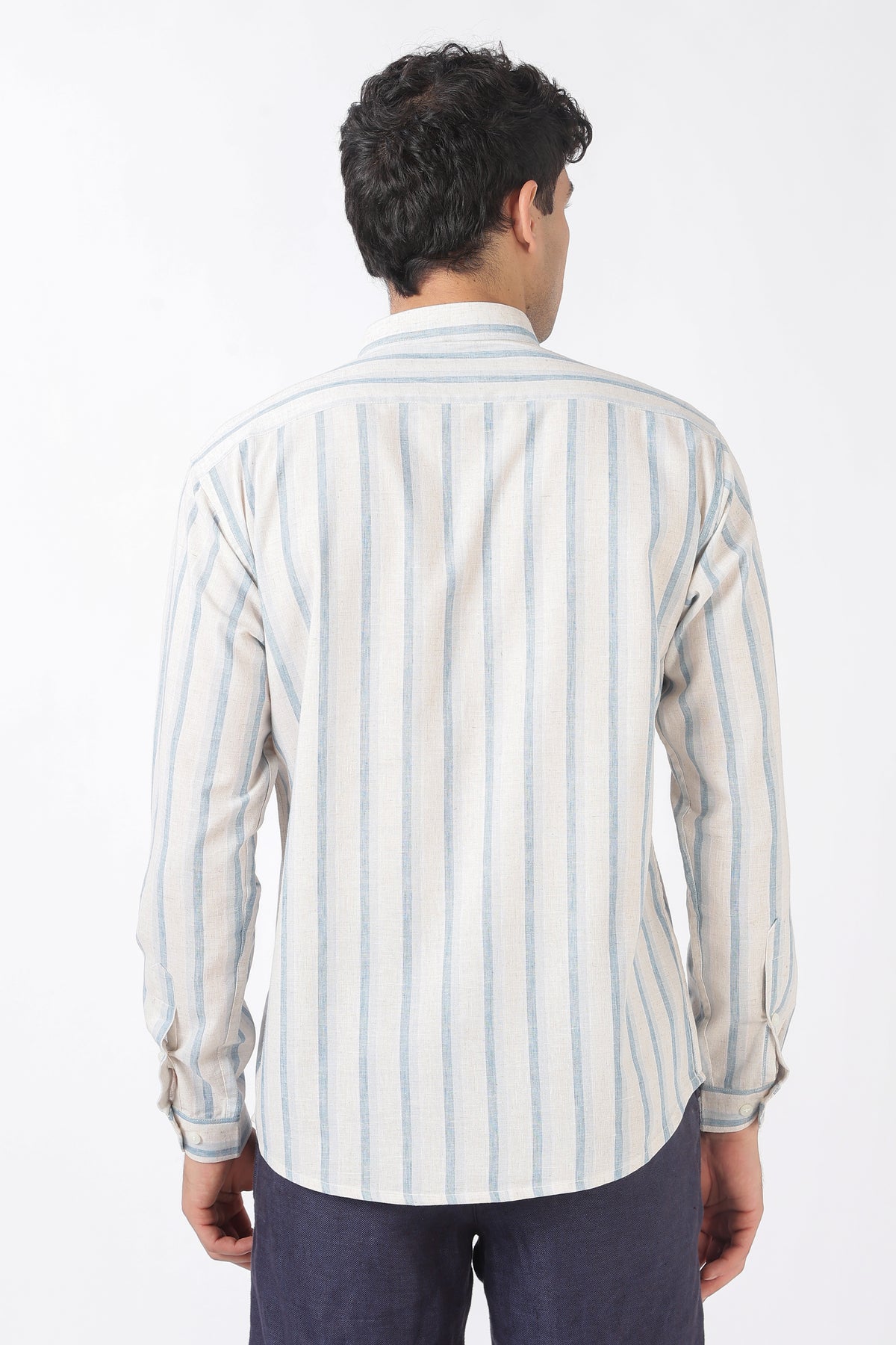 Boy with Dreams Designer Cotton Regular Fit Striped Embroidered Shirt