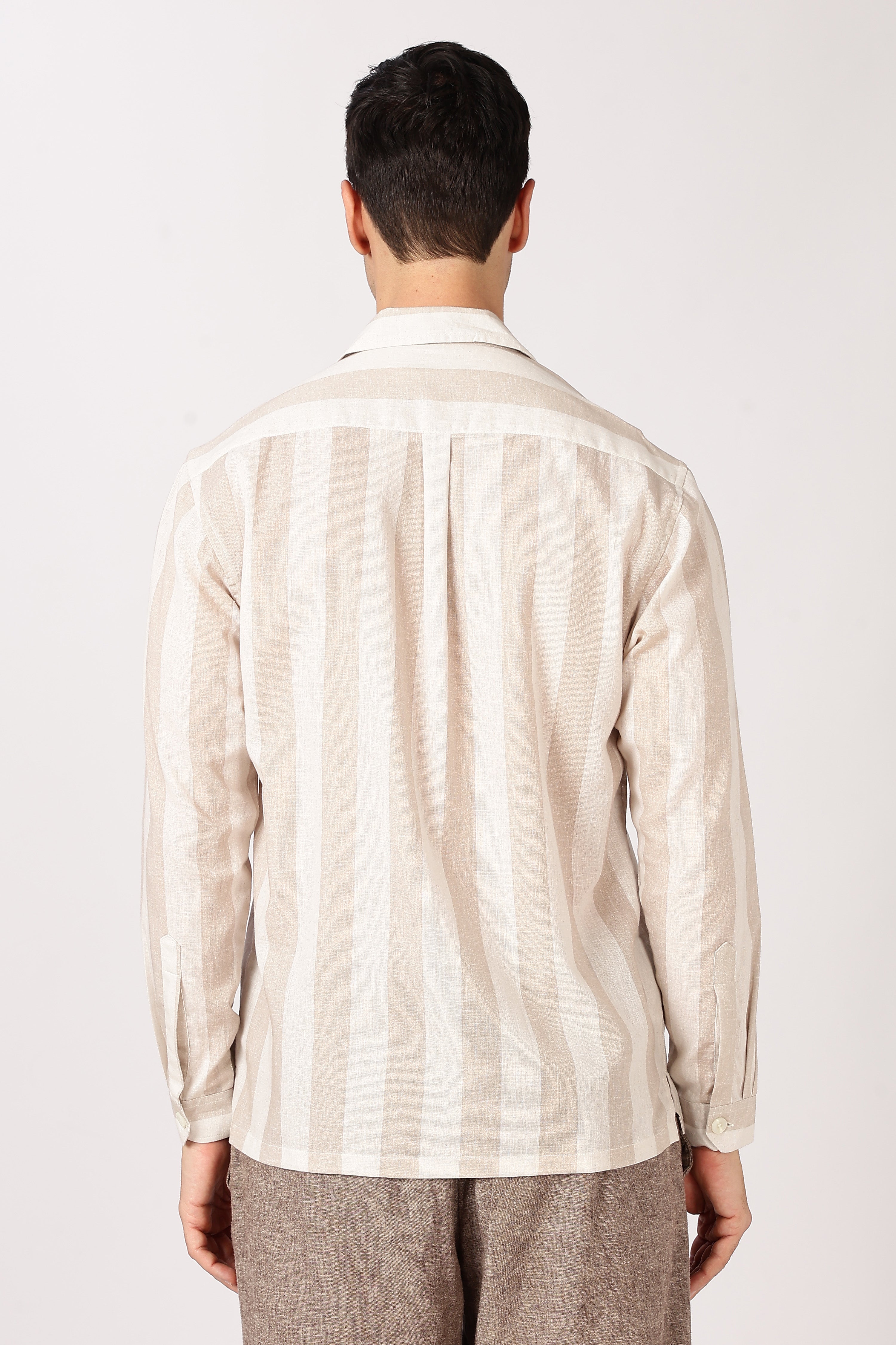 Seaside Meet Cotton Box Fit Brown Embroidered Shirt