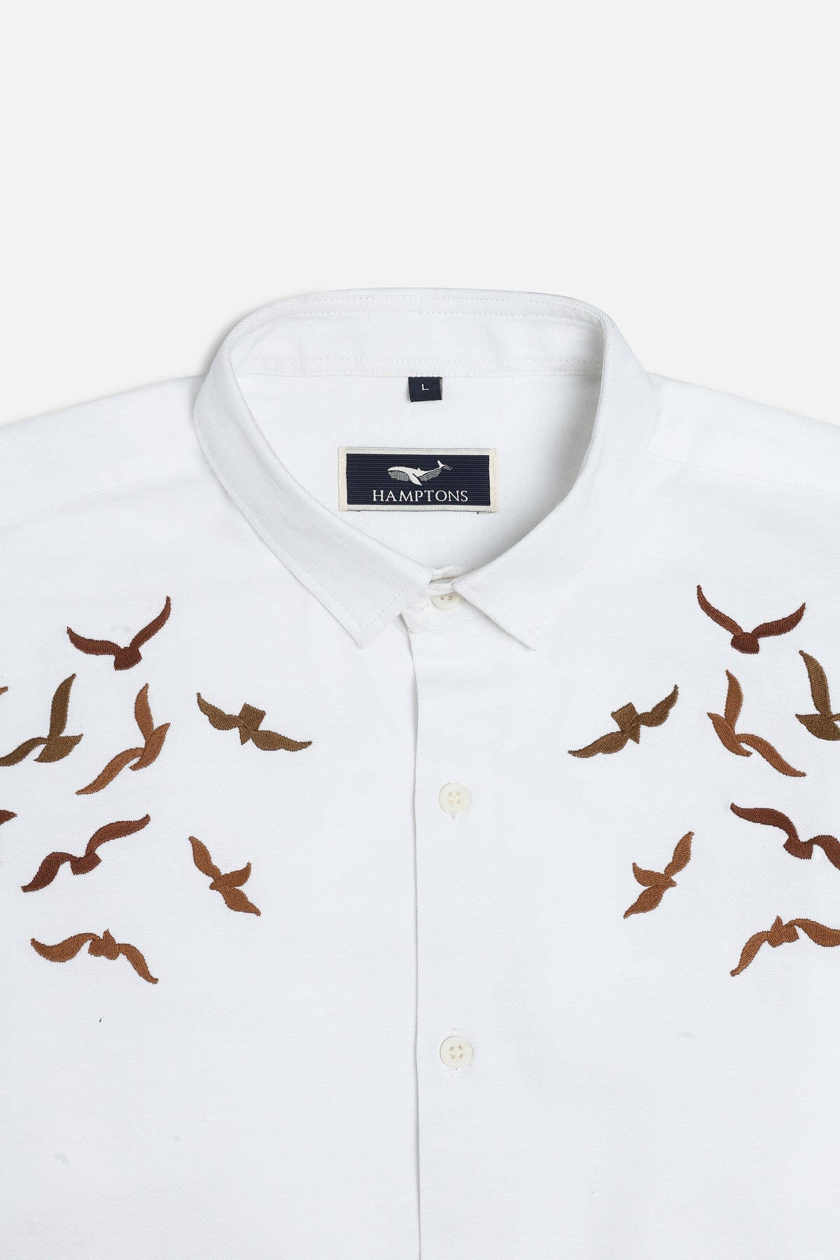 Internet's Viral Cotton Regular Fit White Embroidery Shirt