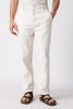 Linen-style 100% Cotton Straight Fit Off-White Pant