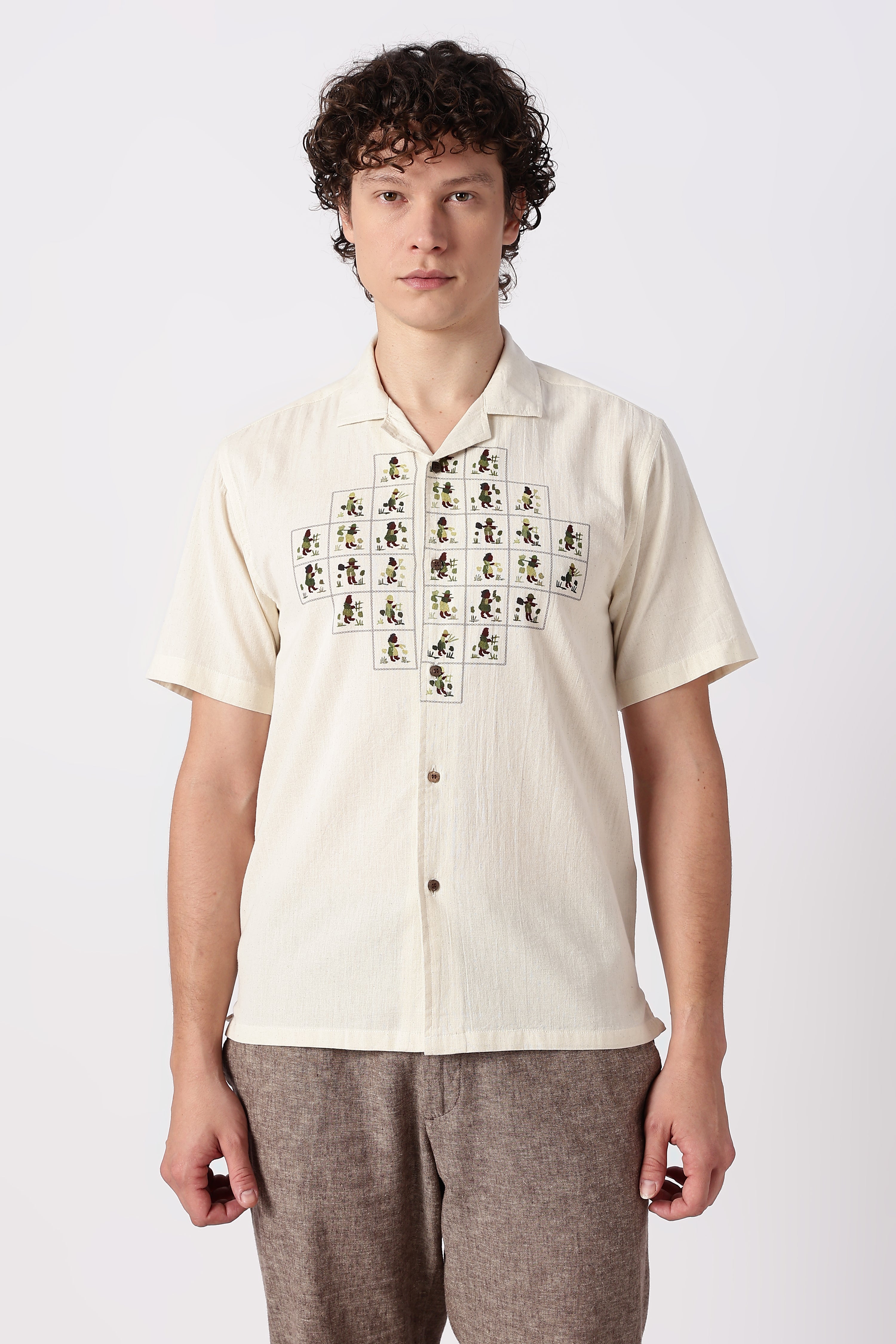 Atlas Mosaic Printed Cuban Collar Shirt