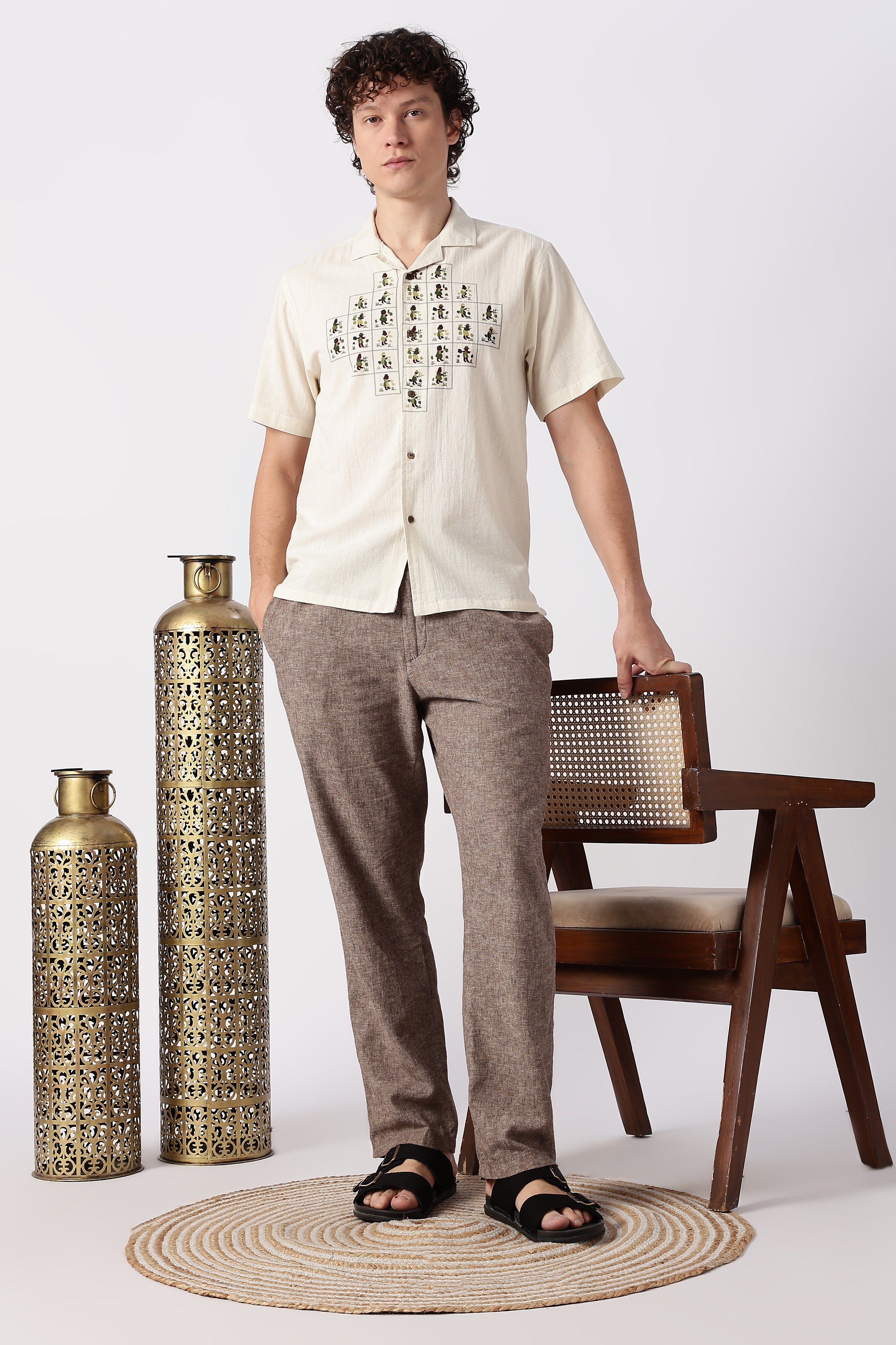 Atlas Mosaic Printed Cuban Collar Shirt