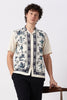 Heritage Rider Cotton Box Fit Beige Printed Shirt