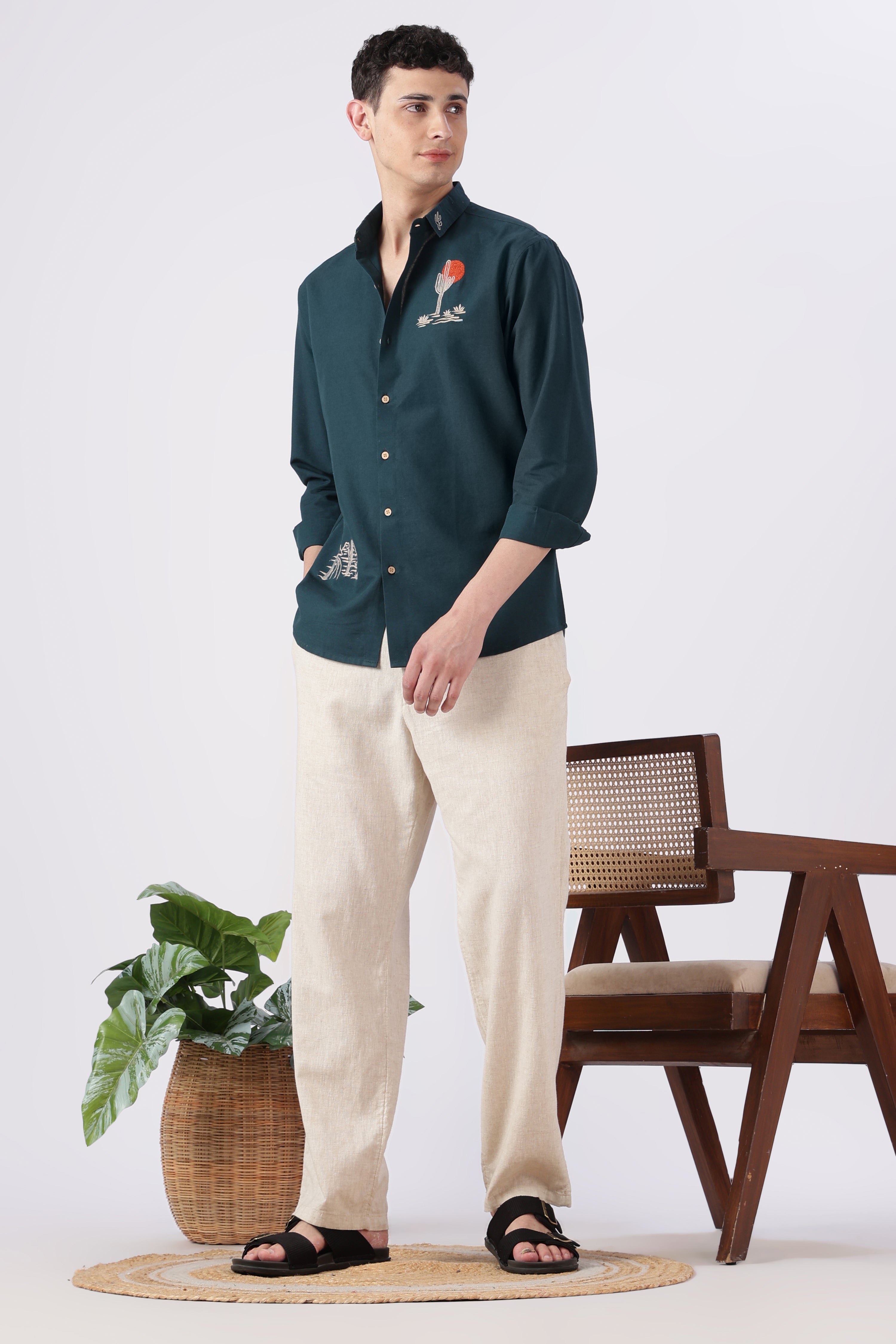 Sunset State of Mind Embroidered Cotton Shirt