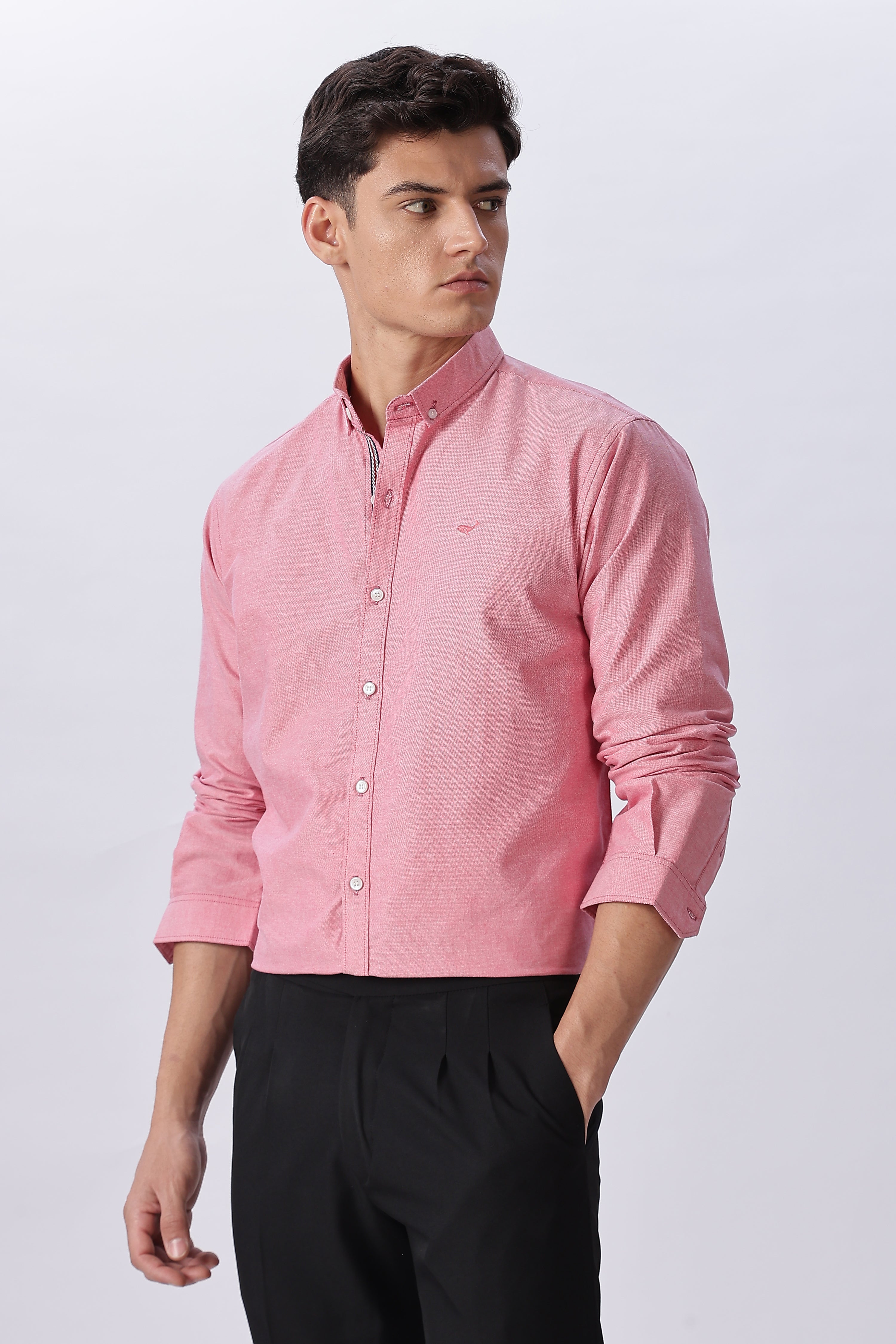 Coral Rose Pre-washed Oxford Shirt