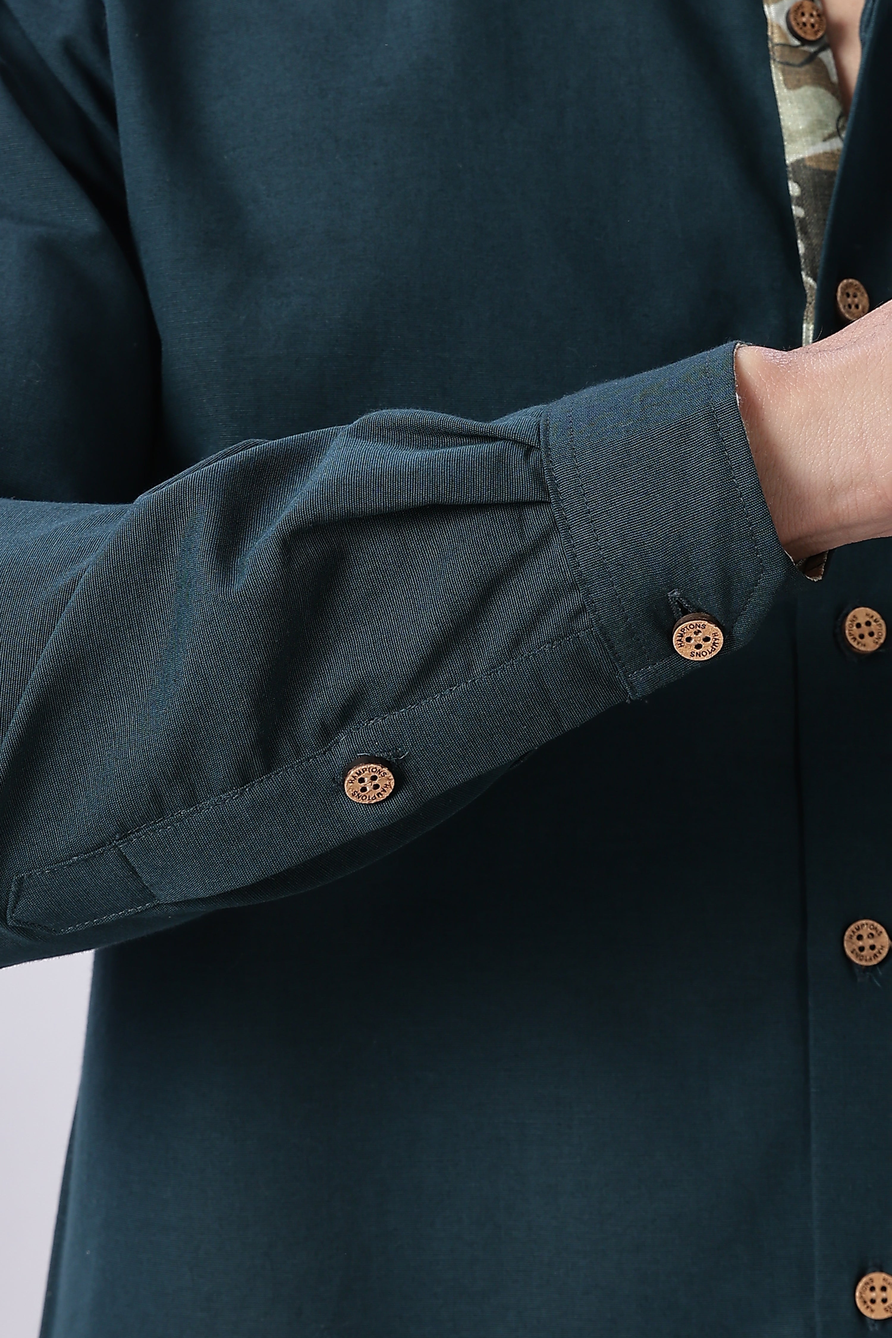 Lakeside Forest Cabin Embroidered Cotton Shirt