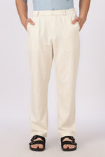 Linen-style 100% Cotton Straight Fit Cream Pant