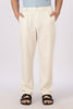 Linen-style 100% Cotton Straight Fit Cream Pant