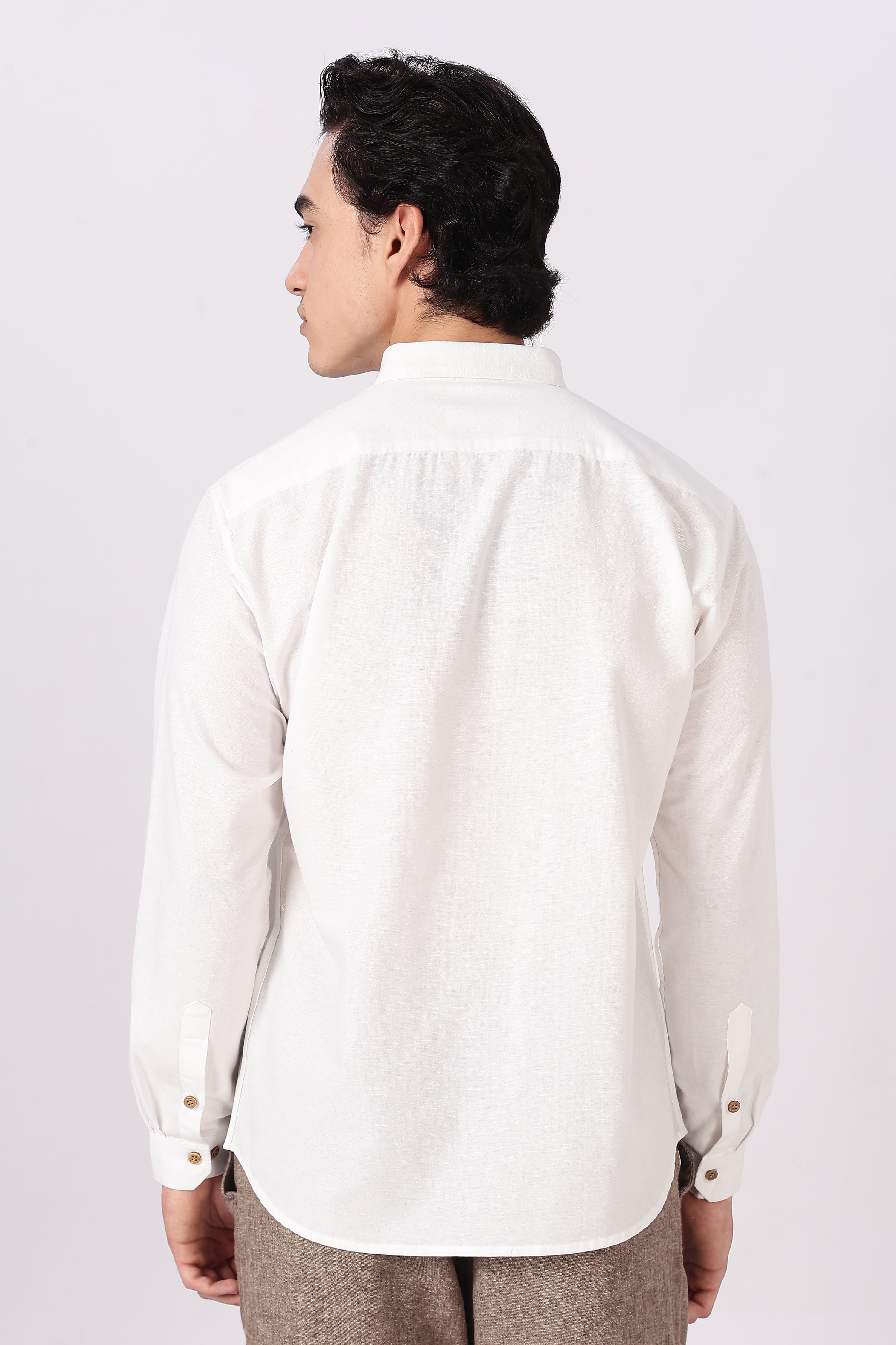 Signature Line Hamptons Cotton Regular Fit White Embroidered Shirt