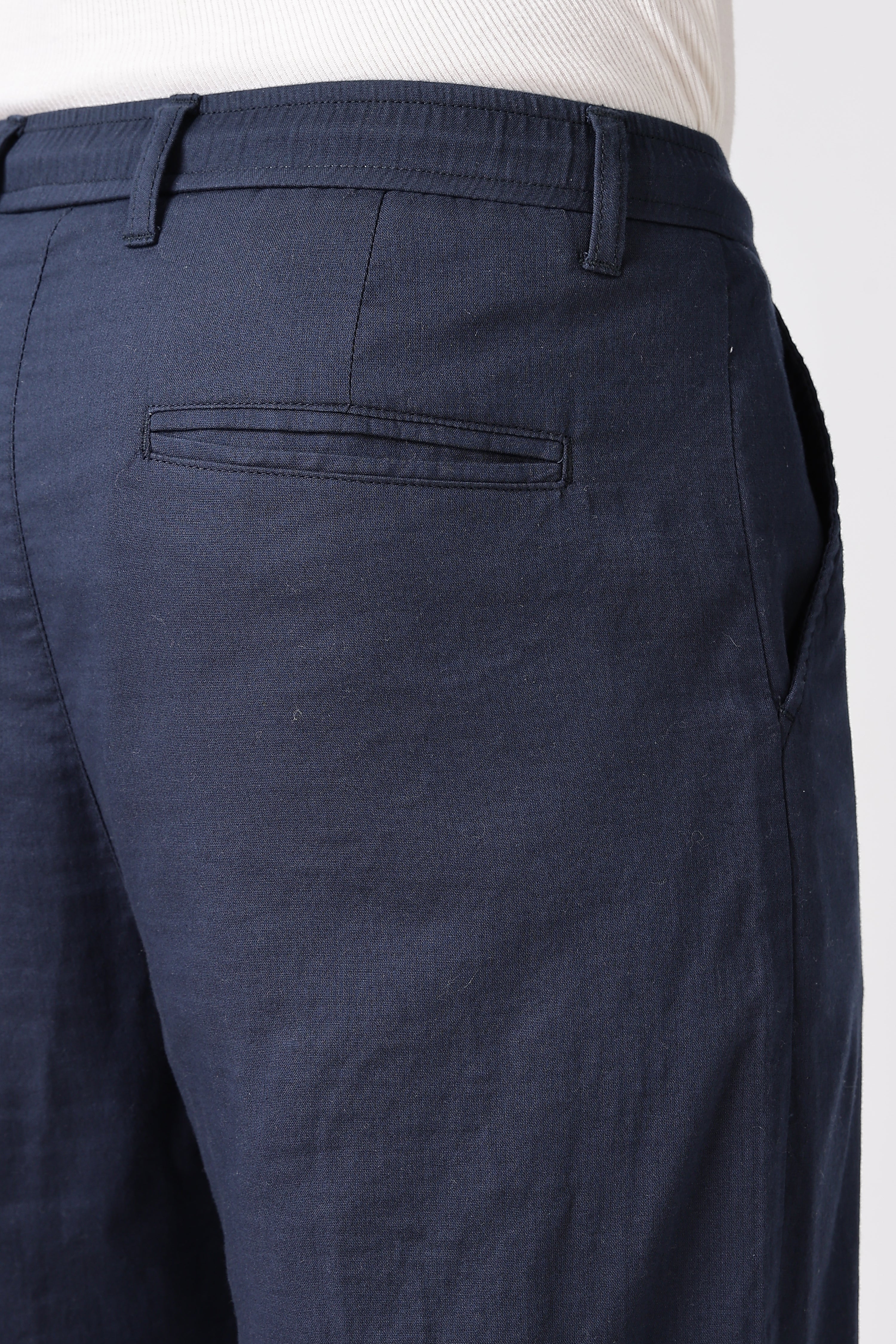 Stand at Ease 100% Cotton Straight Fit Navy Blue Pant