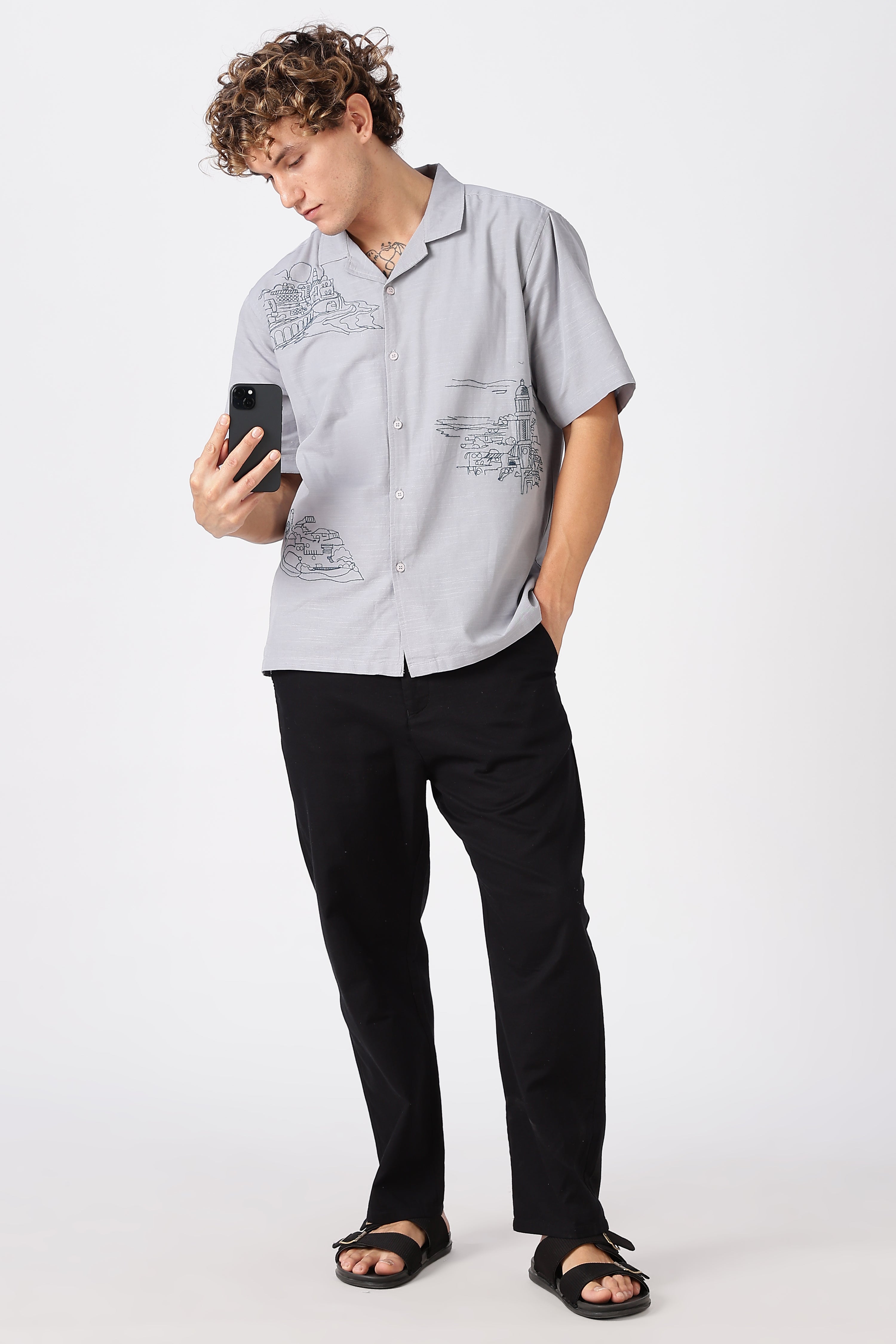 Stand at Ease 100% Cotton Straight Fit Black Pant