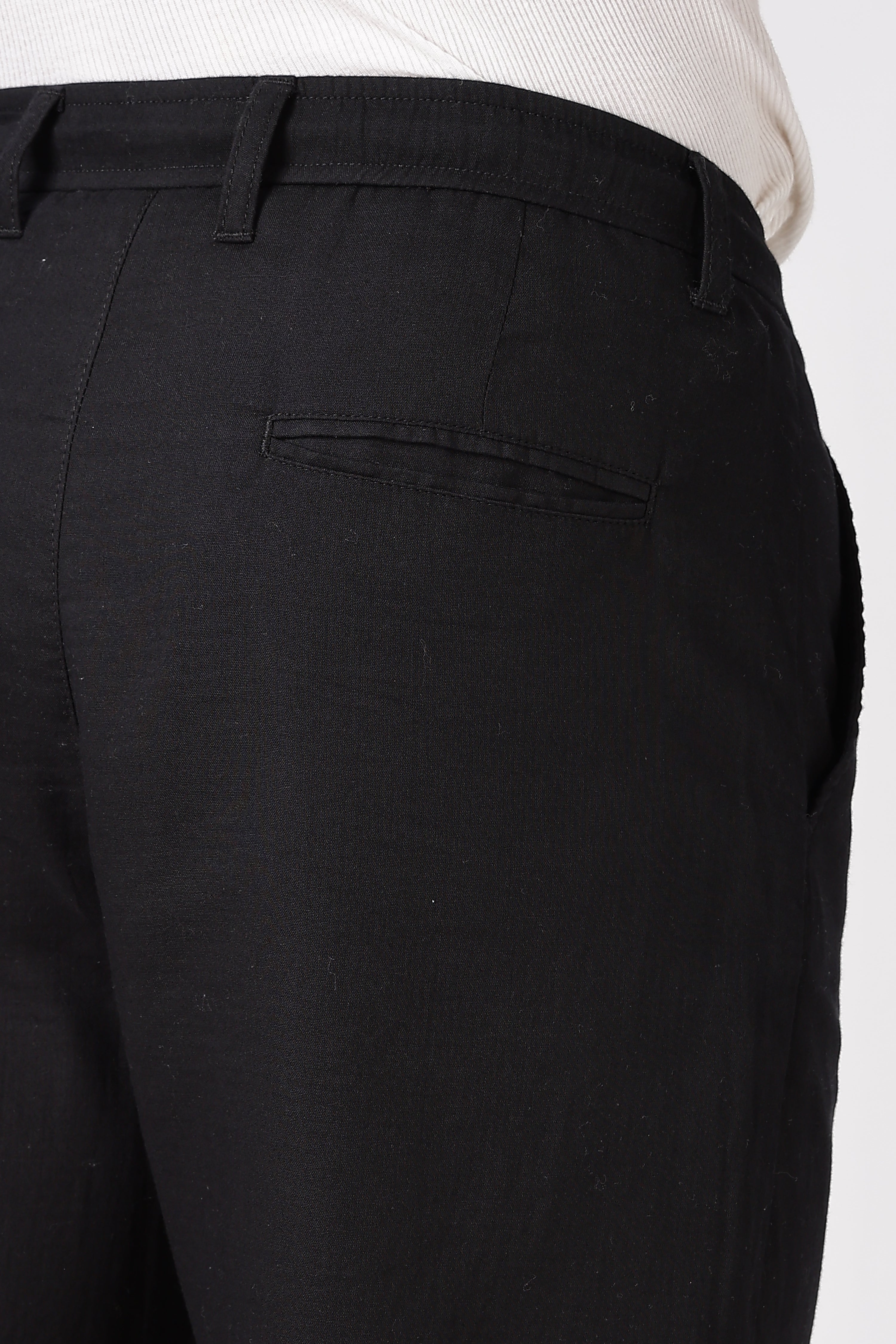 Stand at Ease 100% Cotton Straight Fit Black Pant