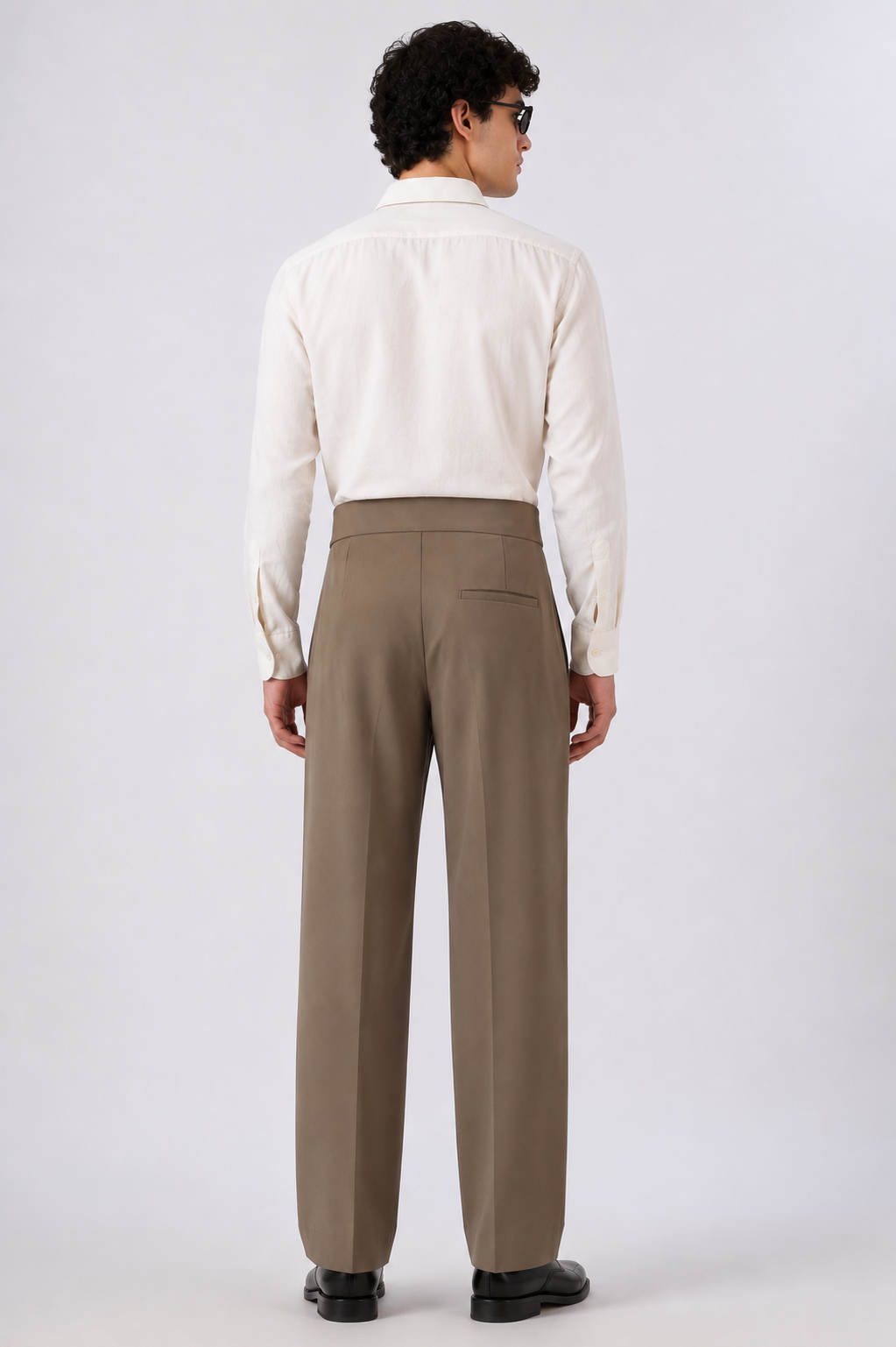 Taupe Tailored Khaki Straight Fit Pants