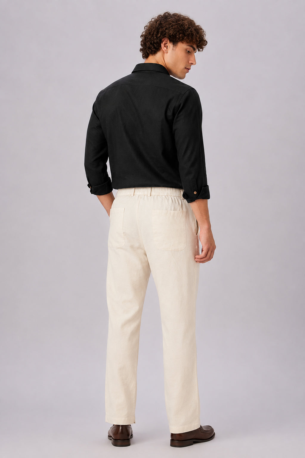 Black 100% Linen Cotton Co-ordinated Outfits for Men
