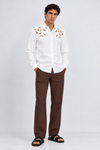 Internet's Viral Cotton Regular Fit White Embroidery Shirt