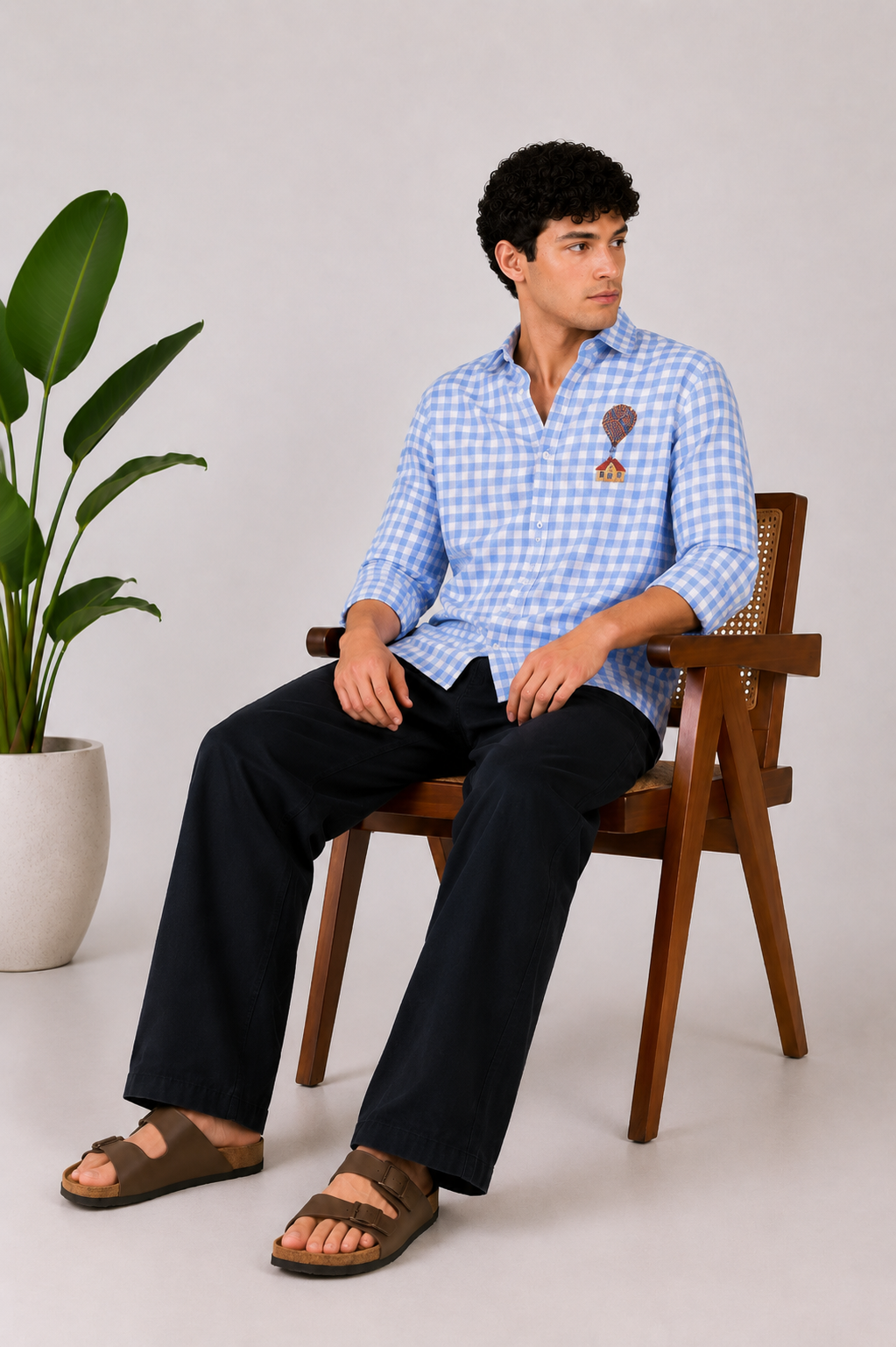 Classic Structured Parallel Fit Black Pants