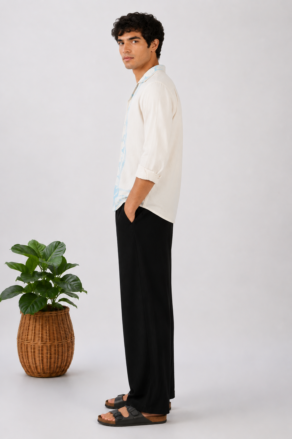 Black and Beigel 100% Cotton Co-ord Set outfit for men