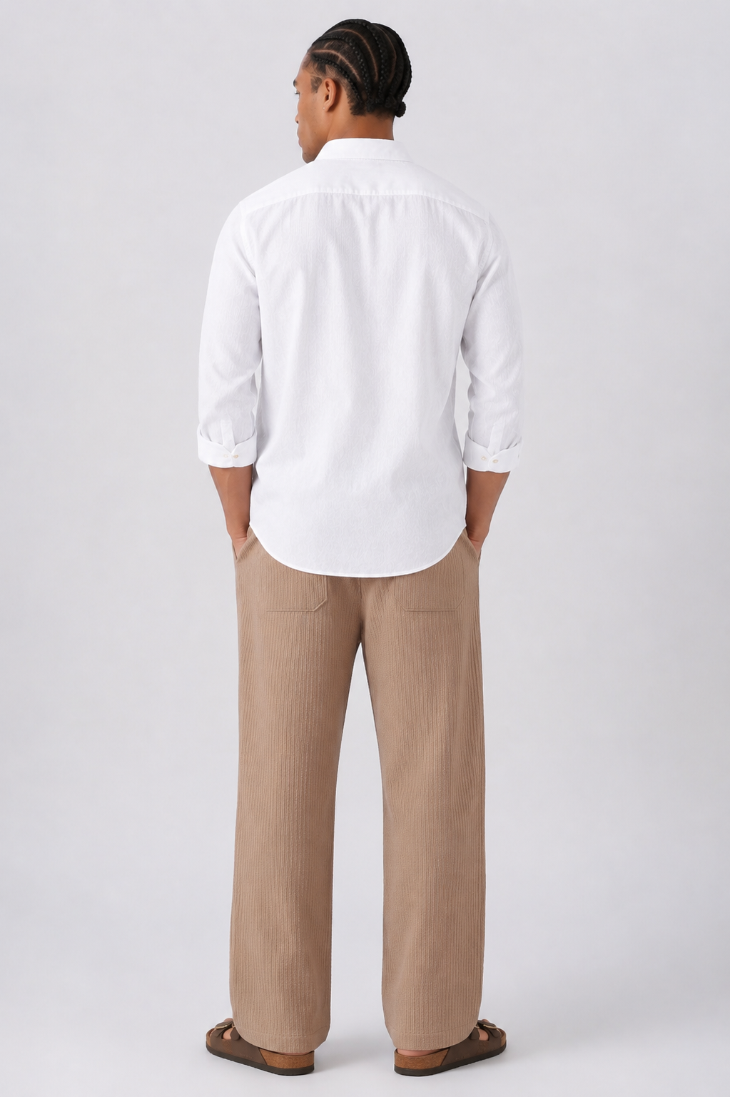 White & Beige Old Money Co-ordinated Outfit for men