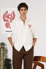 Crimson Phoenix Cotton Regular Fit White Embroidered Shirt