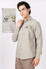 Desert Landscape Cotton Regular Fit Sage Grey Striped Shirt