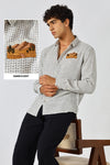 Desert Trail Cotton Regular Fit Grey Embroidered Shirt