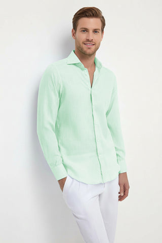 Sea Mint 100% Linen 44 Lea Shirt