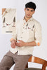 Hammock Escape Cotton Regular Fit Beige Embroidered Shirt