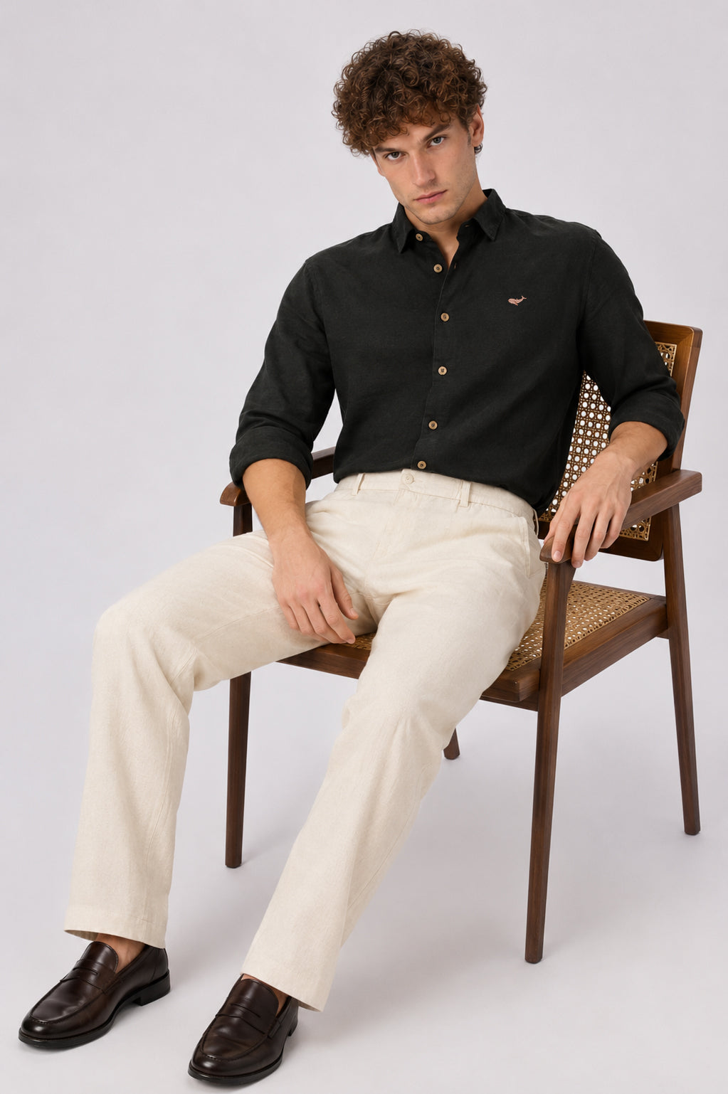 Black 100% Linen Cotton Co-ordinated Outfits for Men
