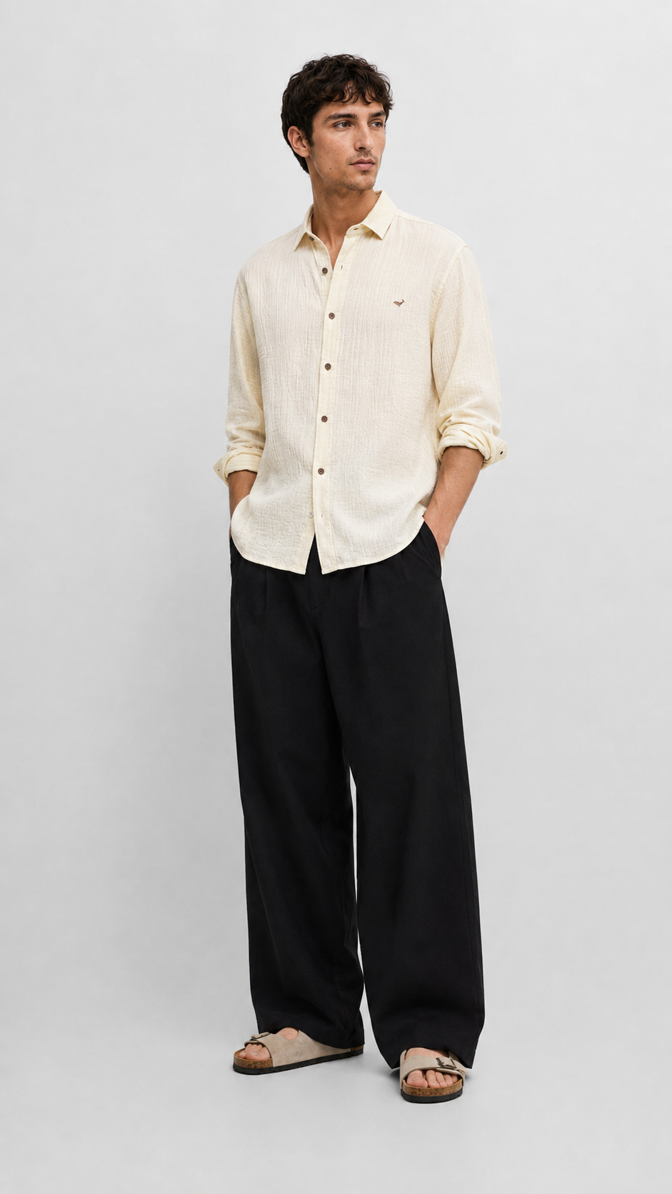 Delhi yellow Textured Double Cloth 100% Cotton Shirt