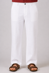 Camden Classic Structured Parallel Fit White Pants