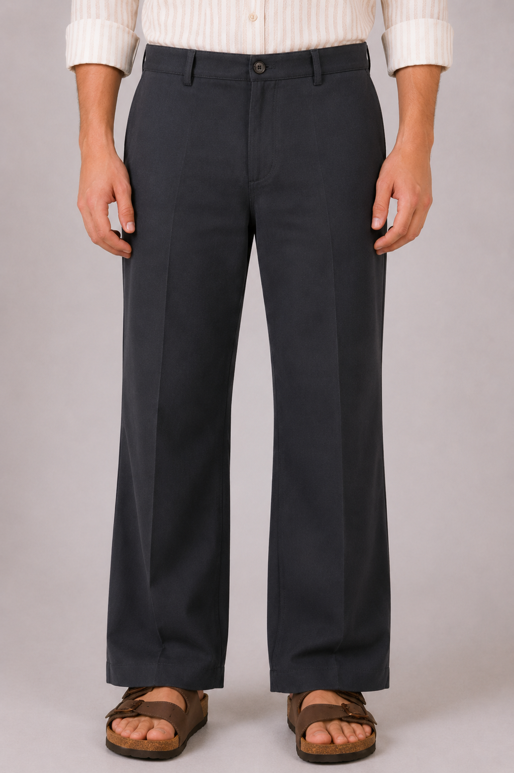 All Day Comfort Parallel Fit Grey Pants