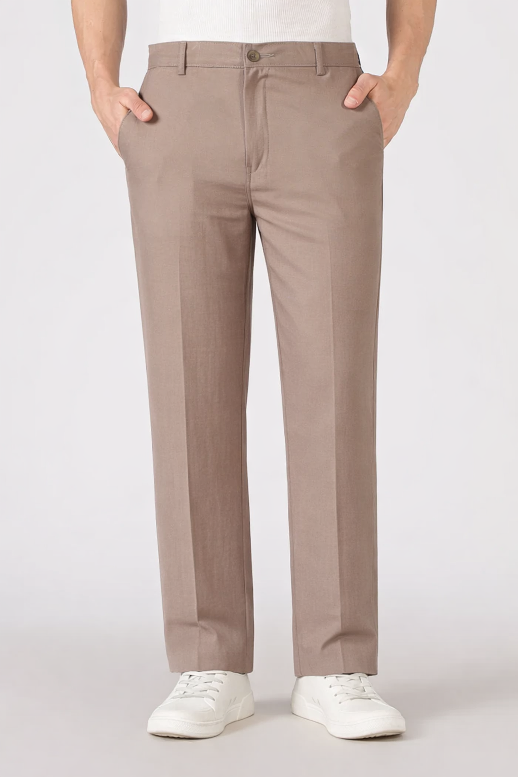 Free Flow Cotton:Linen Parallel Fit Brown Pants