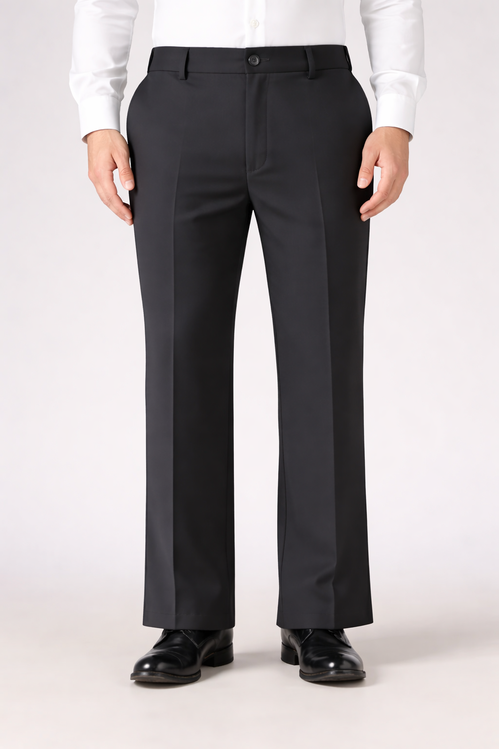 Classic Structured Parallel Fit Grey Pants