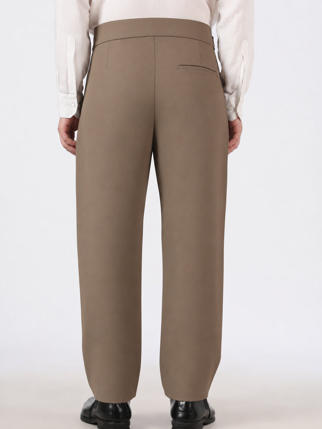 Taupe Tailored Khaki Straight Fit Pants