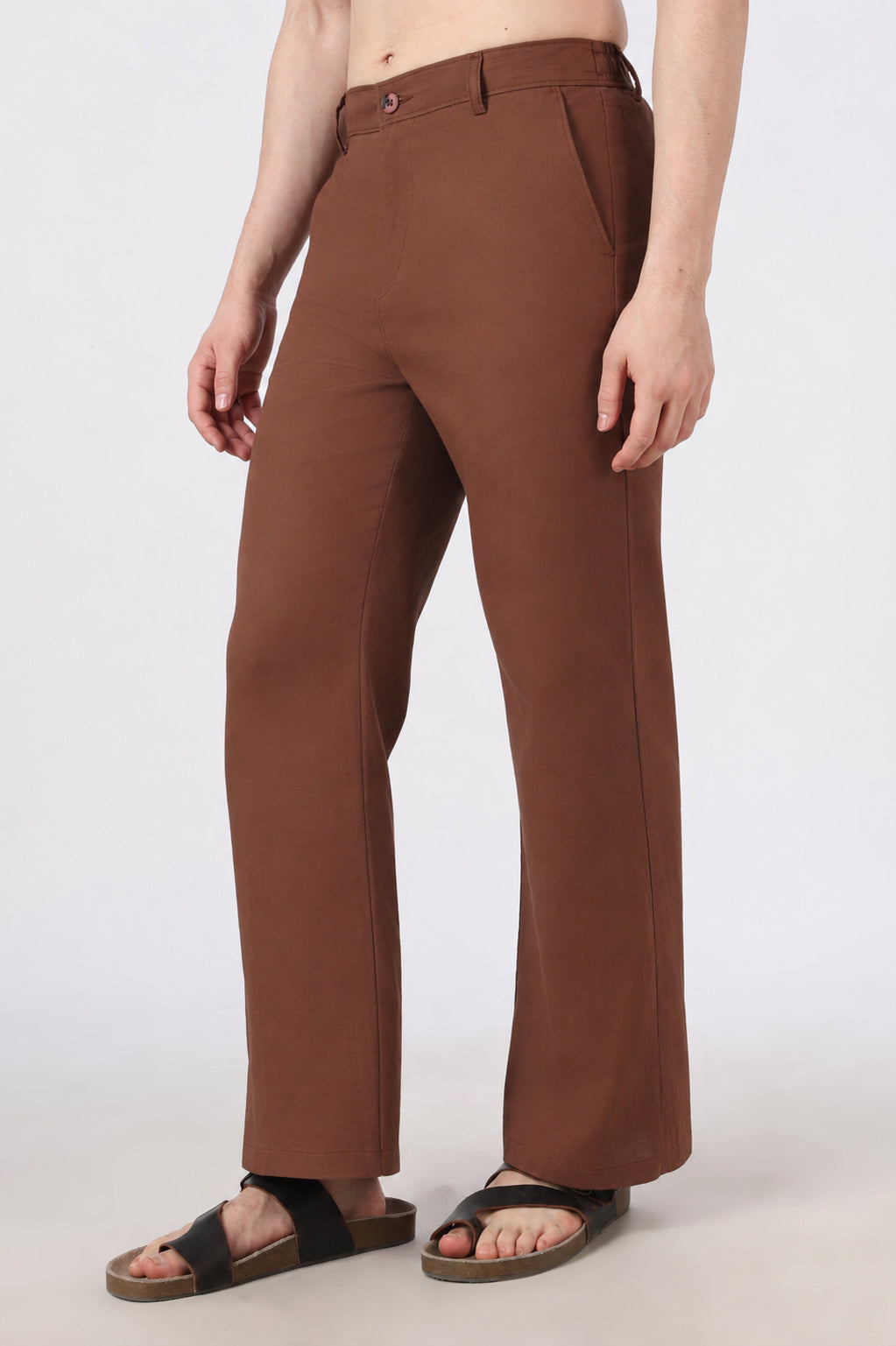 Linen-style 100% Cotton Straight Fit Khaki Pant