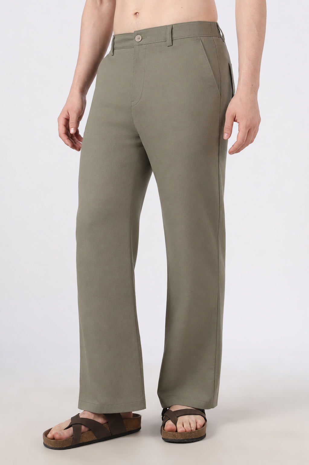 Linen-style 100% Cotton Straight Fit Mint Green Pant