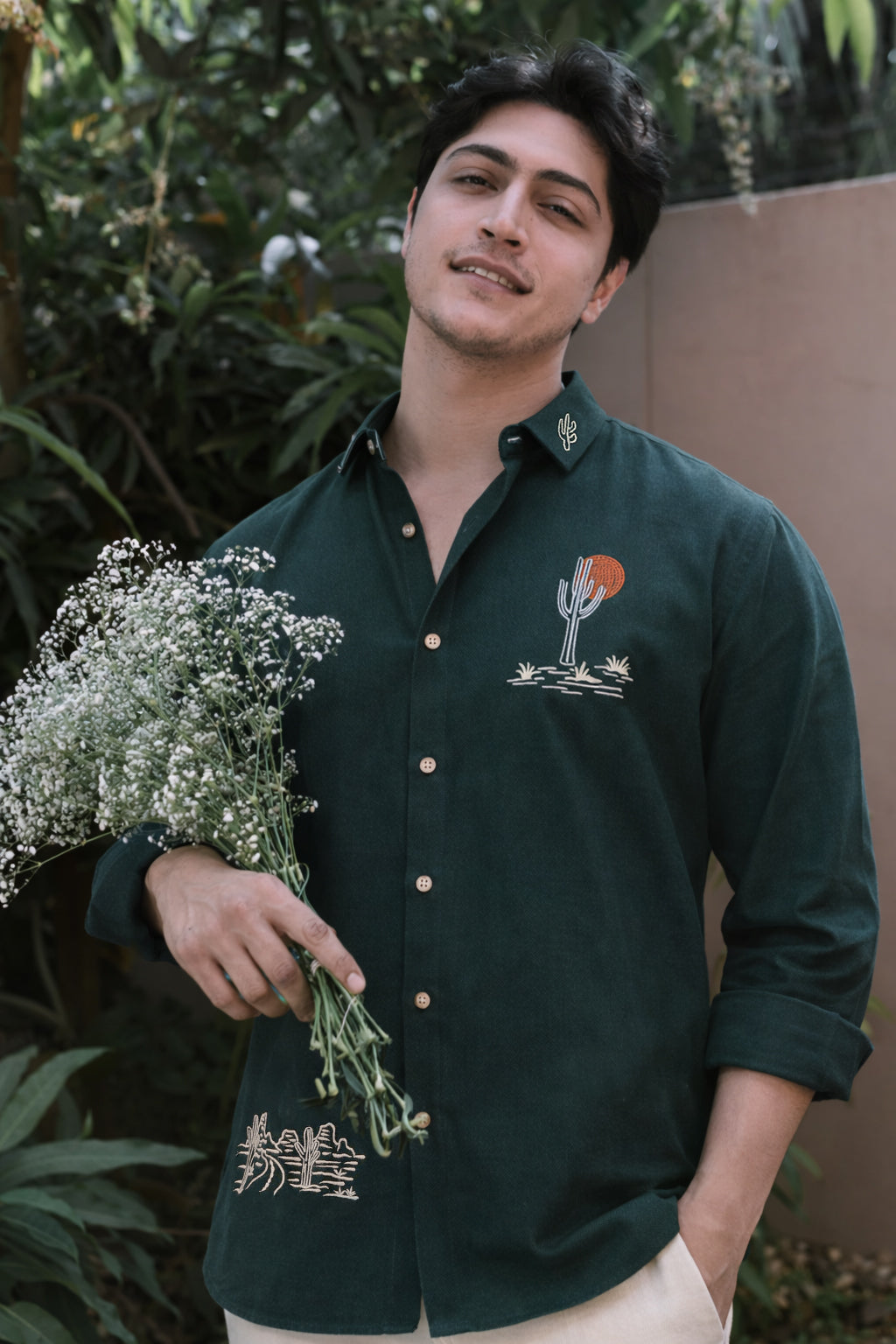 Sunset State of Mind Embroidered Cotton Shirt