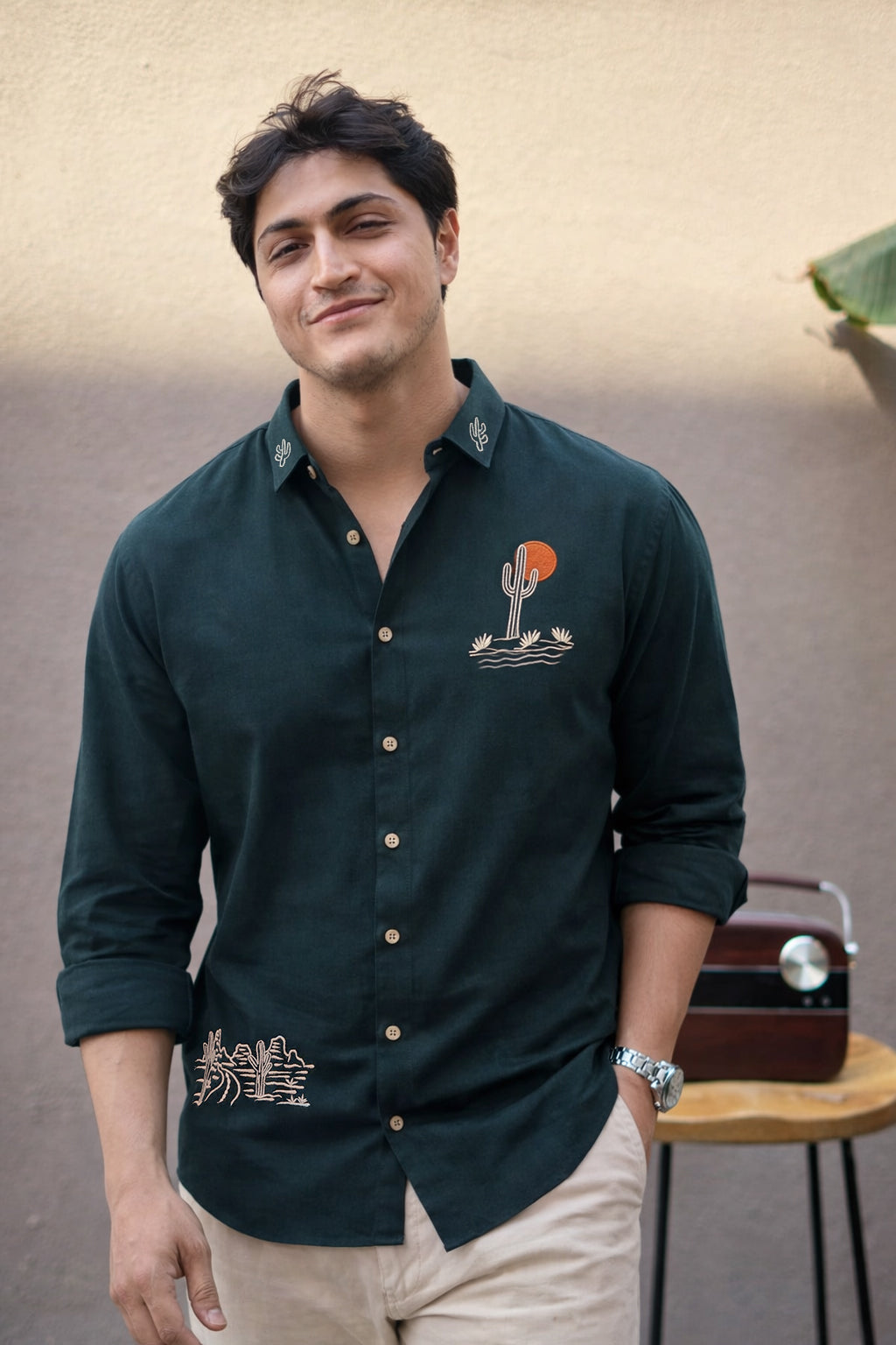 Sunset State of Mind Embroidered Cotton Shirt