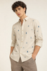 Anchors Aweigh Cotton Regular Fit Beige Embroidered Shirt