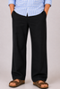 Classic Structured Parallel Fit Black Pants
