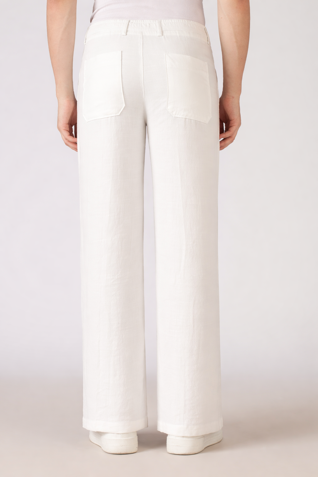 Free Flow Cotton:Linen Parallel Fit White Pants