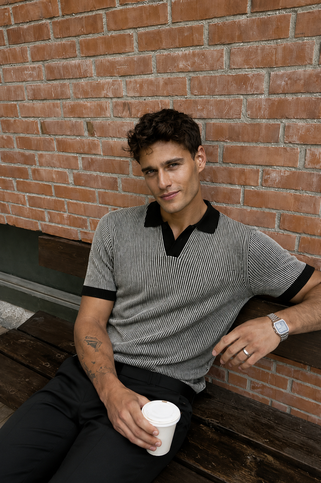 Modern Knit Polo T-shirt 100% Cotton Co-ord Set outfit for men