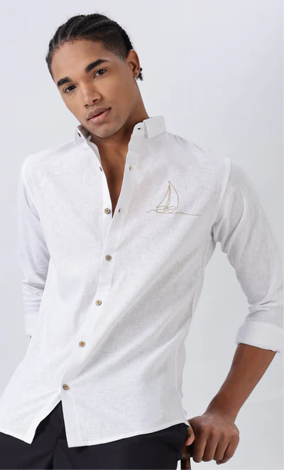White & Beige Old Money Co-ordinated Outfit for men