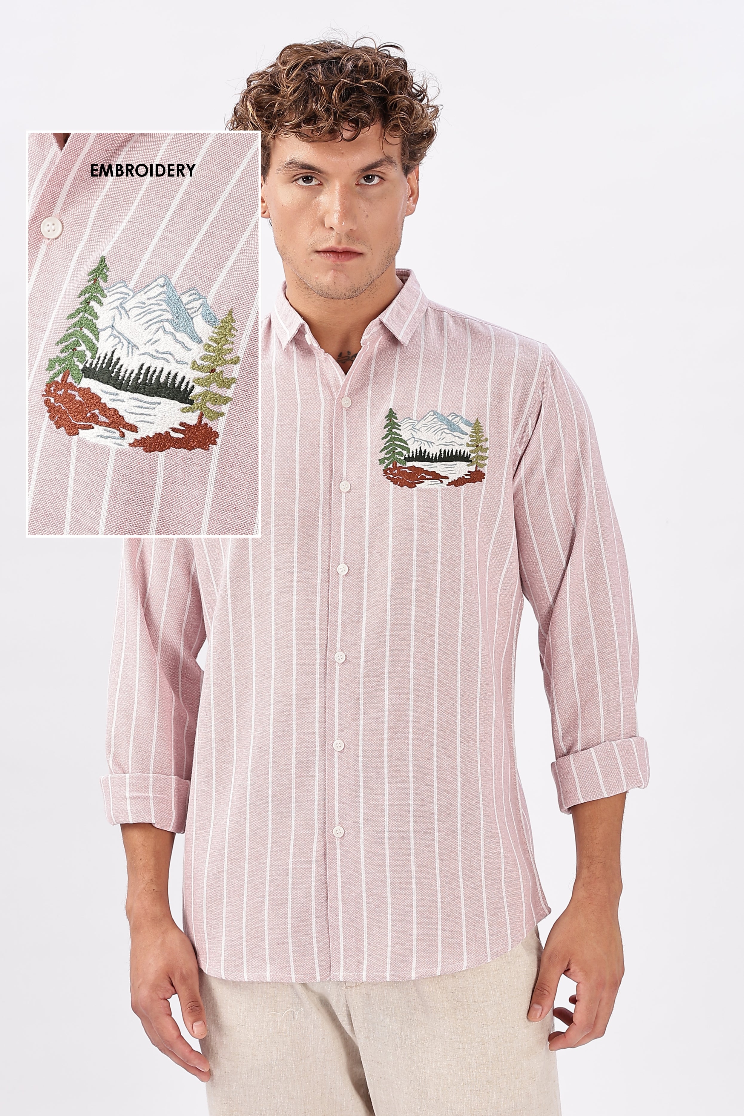 The Peaks & Pinstripes Embroidered Shirt