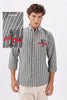 Cin-Cin Nights Cotton Regular Fit Grey Striped Shirt