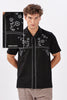 Lugo Cotton Box Fit Black Embroidered Shirt