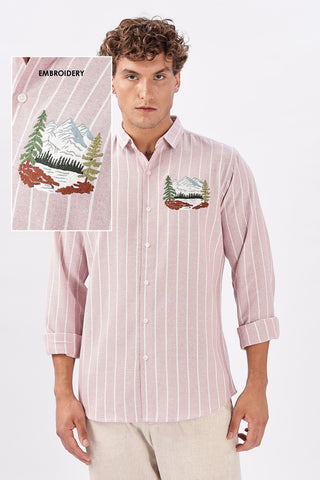 The Peaks & Pinstripes Embroidered Shirt
