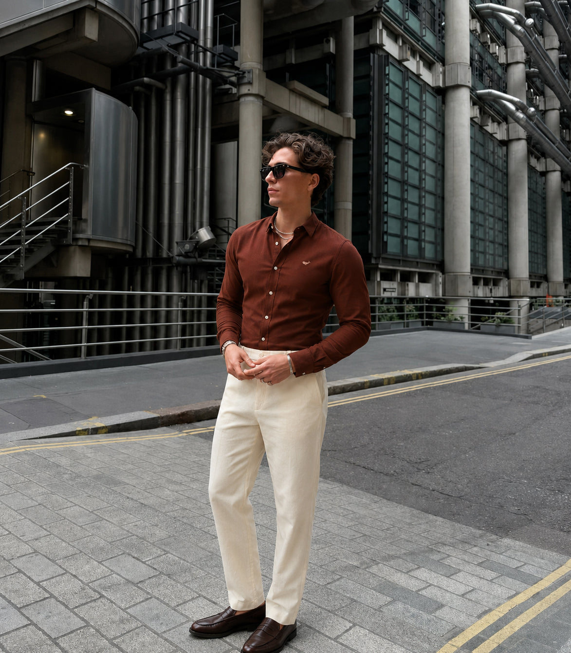 Brown 100% Linen Cotton Co-ordinated Outfits for Men