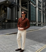 Brown 100% Linen Cotton Co-ordinated Outfits for Men