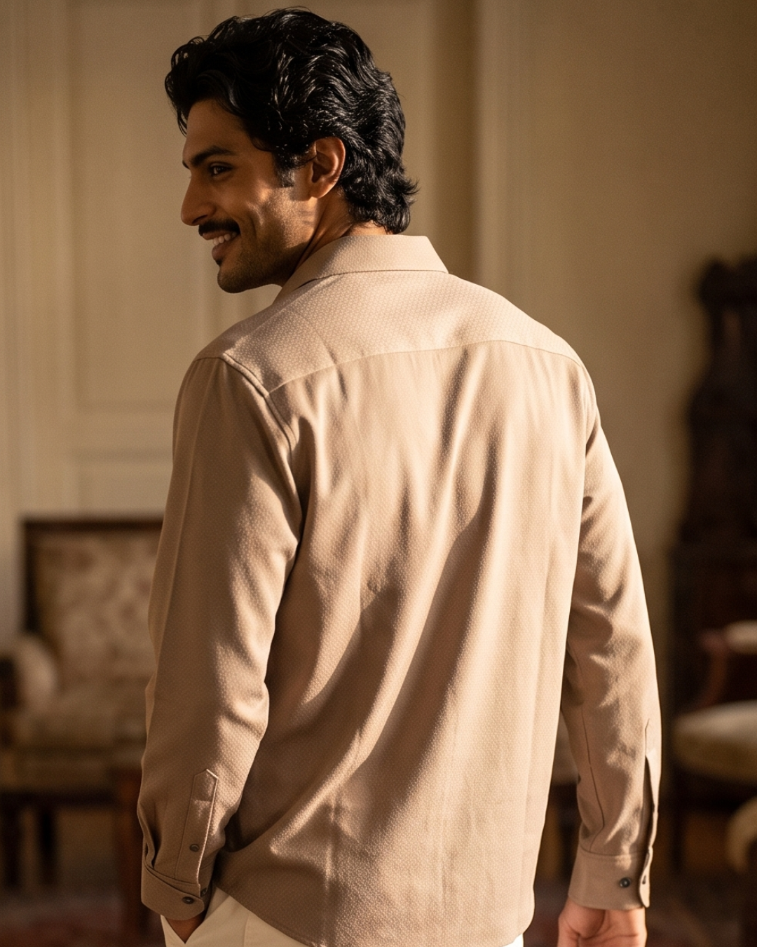 The Cigar Brown Cotton- Button Down Spread Collar Shirt